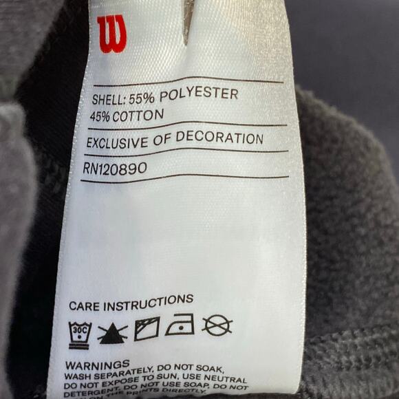 Wilsons Cropped Sweatshirt Wms Sz XS/S Gray Brown Faux Leather Logo Sportswear - Picture 8 of 13